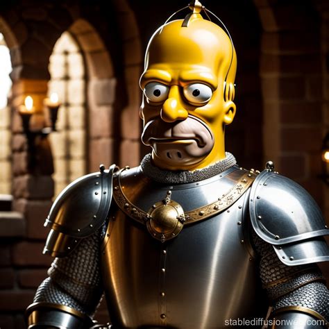 homer simpson wearing medieval armor Prompts | Stable Diffusion Online
