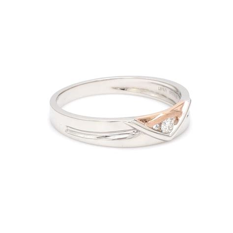 Ready to Ship - Sizes 18, 12 Platinum Couple Rings with Rose Gold & Di