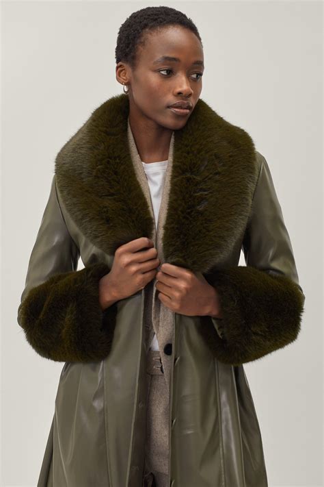 Fur trimmed coat online