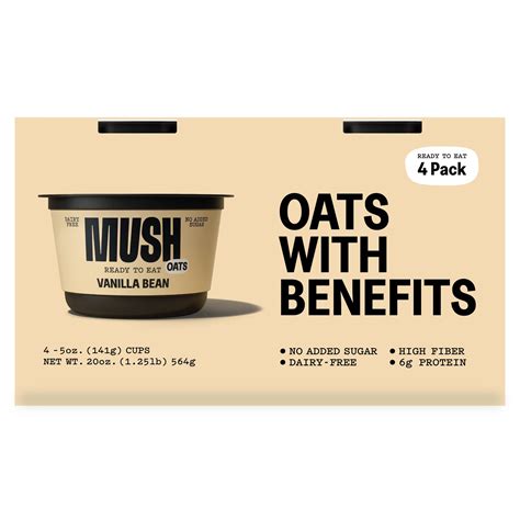 MUSH Gluten Free Vegan Vanilla Ready-to-Eat Overnight Oats - 20oz/4ct 4 ...