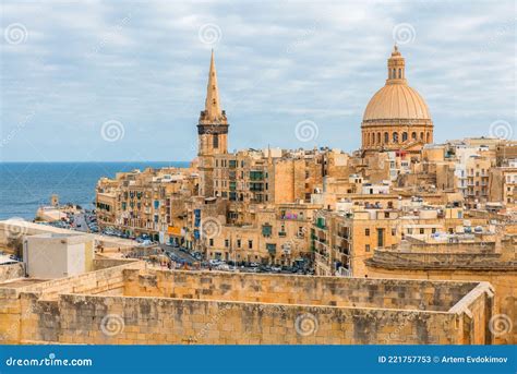 View of Valletta City Capital of Malta. Old Town Skyline Stock Image ...