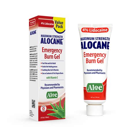 Buy Alocane Emergency Burn Gel 4 Lidocaine Maximum Strength Fast Pain ...