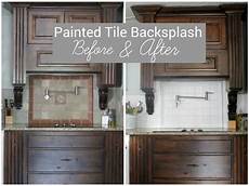How To Paint Kitchen Tile Backsplash by I Painted Our Kitchen Tile Backsplash The Wicker House How To Paint Kitchen Tile Backsplash