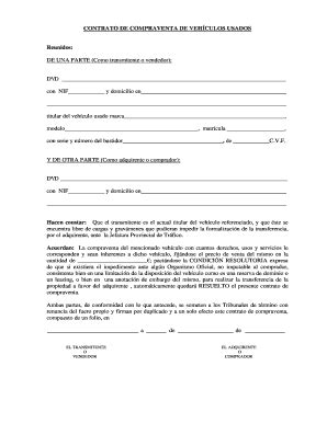 ES AutoScout24 Contrato de Compraventa de con los campos en blanco - El ...