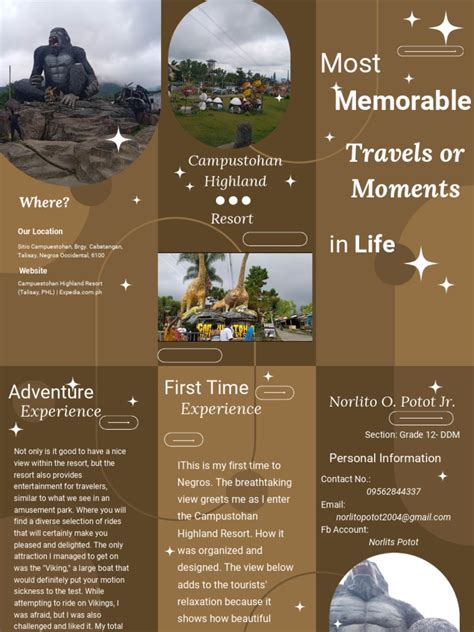 Brown Creative Travel Adventure Trifold Brochure | PDF