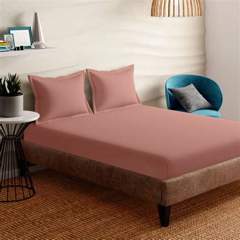 Buy PORTICO Satin Premium Cotton 250TC 3Pcs King Fitted Bedsheet Set ...