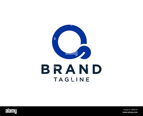 Abstract Initial Letter Q Logo. Blue Circle Shape Linear isolated on White Background. Usable ...