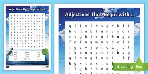 Adjectives That Begin with L Word Search