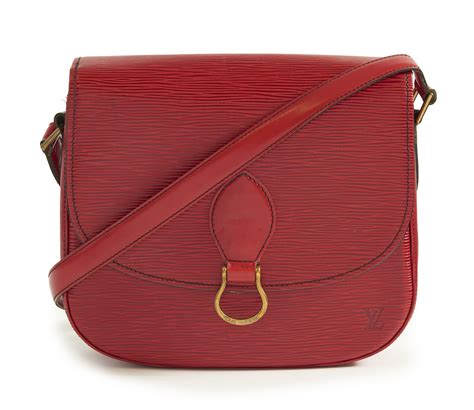 At Auction: LOUIS VUITTON Sac SAINT-CLOUD Cuir Epi rouge Garniture ...