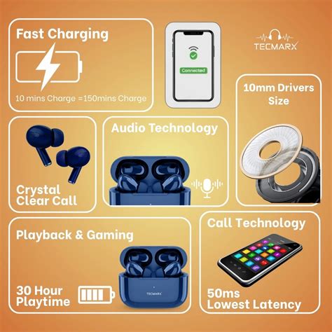 TecMarx NeoPod Bluetooth Earbuds | 30 Hr Playtime – TECMARX