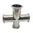 Cole-Parmer® Sanitary Clamp Fittings, Cross Union, 316 Stainless Steel ...