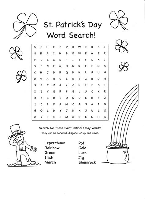 2nd Grade St. Patrick's Day Word Search | St patrick's day words, St ...