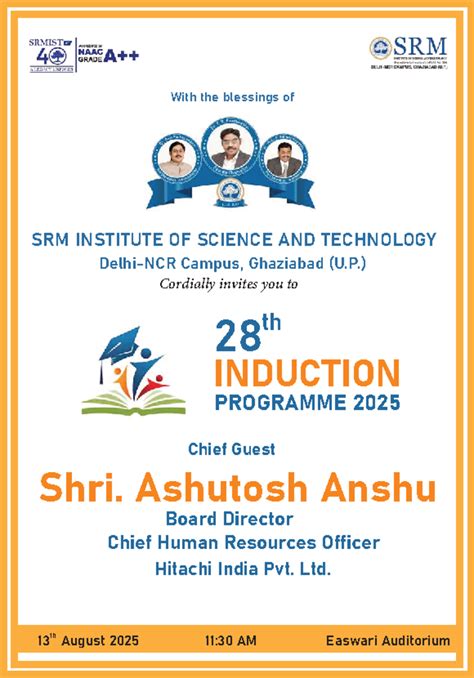 Invitation to the 28th Induction Programme 2025 at SRM IST - Studocu