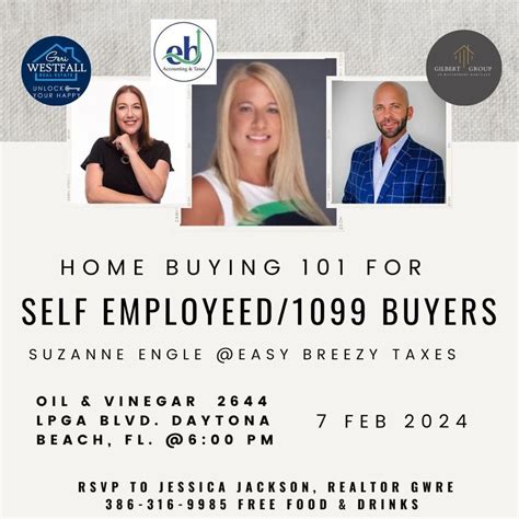 Home Buying 101 for Self Employed/ 1099 Buyers , Oil & Vinegar Daytona ...