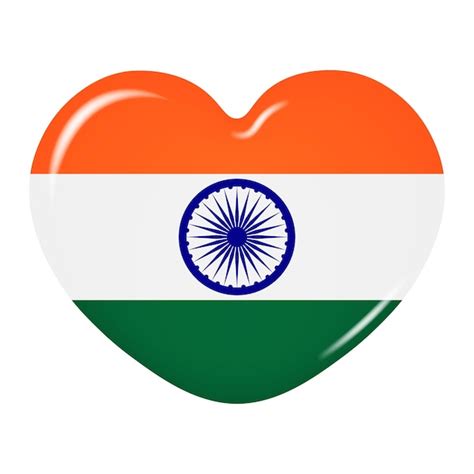 Heart icon in the colors of the flag of india isolated on a transparent ...