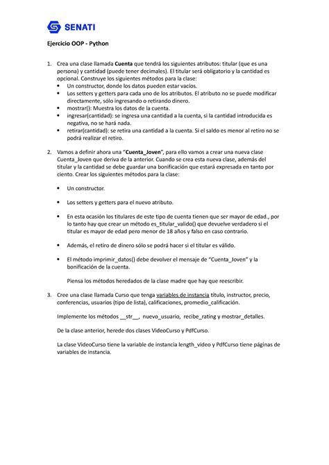 Ignore this pls thky - Ejercicio OOP - Python Crea una clase llamada ...