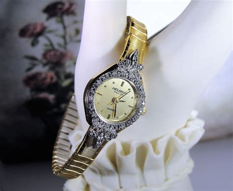 HELBROS Women’s Wrist Watch, Genuine Diamond Wrist Watch, Ladies Wrist ...