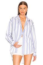 Essentiel Antwerp Binki Oversized Pockets Shirt in Spa Blue | REVOLVE