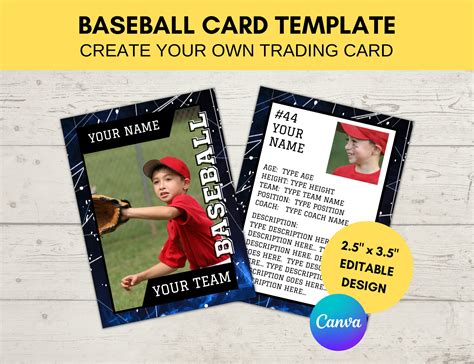 Baseball Card Editable Template 的图像结果