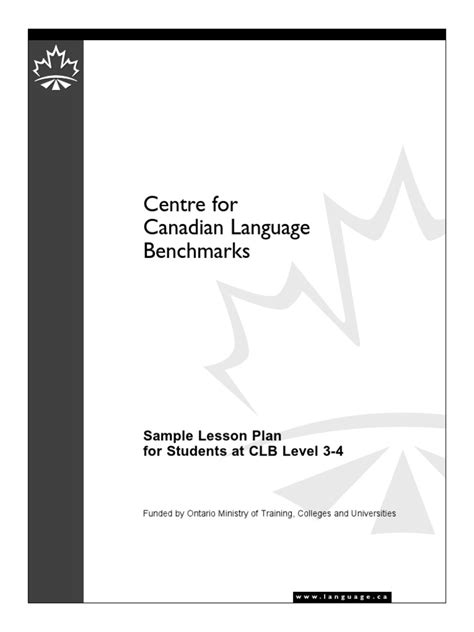 Image result for Canadian Language Benchmark Lesson