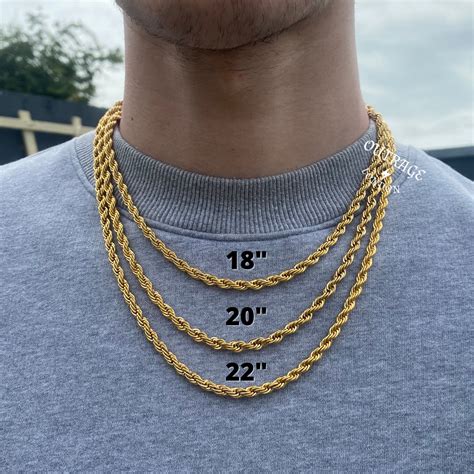 Mens Chain Gold Rope Chain Necklace Gold Chains for Men - Etsy UK