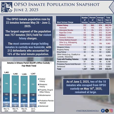OPSO Inmate Snapshot: June 2, 2025 - Metrocrime Weekly Crime Bulletin