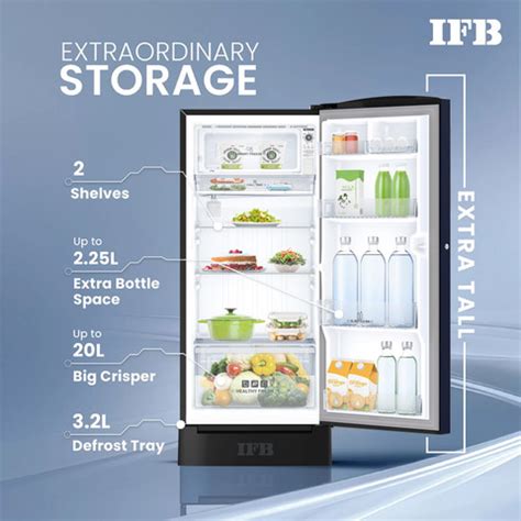 IFB 187 L Direct Cool Single Door 5 Star Refrigerator with Base Drawer ...