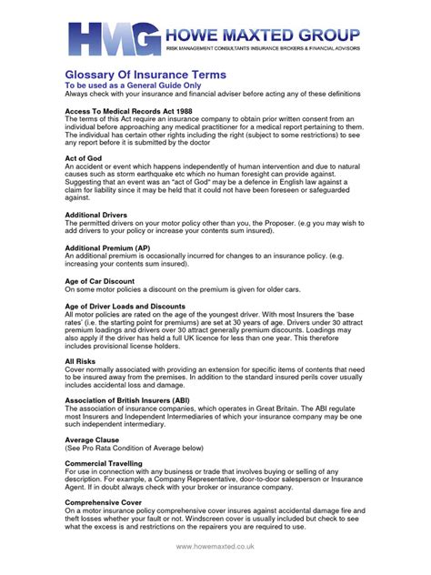 Image result for Understanding Insurance Terms