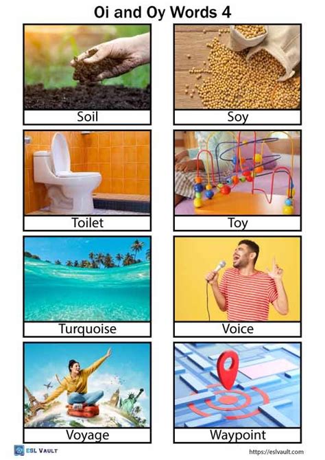 Free oi and oy words list and 32 cards - ESL Vault