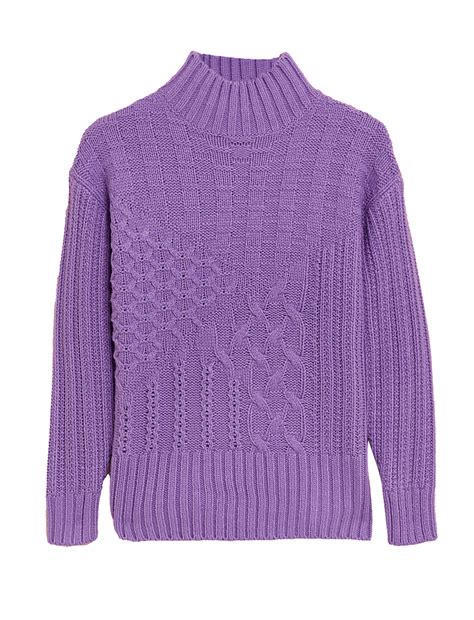 Buy Recycled Blend Cable Knit Longline Jumper at Marks & Spencer