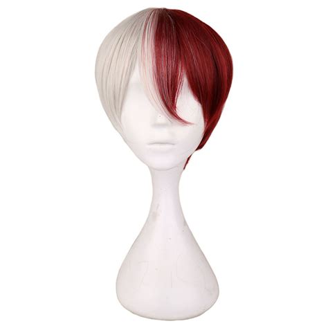 Buy My Hero Academia Cos Wig for Cosplay Todoroki Shoto Red White Soft ...