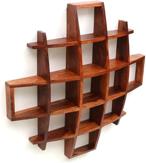 INTERIOR DESIGN SOLUTIONS Sheesham Wood Wall shelf with 5+ walls to ...