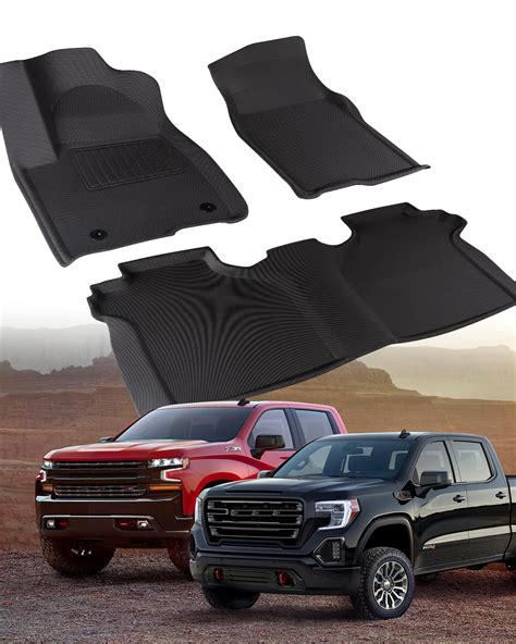 Amazon.com: COTAZA for Chevy Silverado Floor Mats 2019-2024 (1500 2500 ...