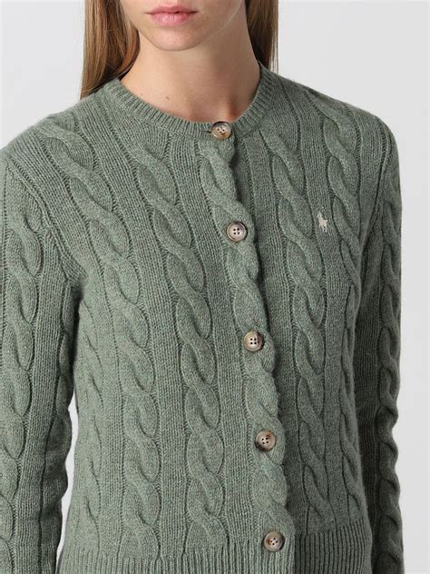 POLO RALPH LAUREN: Cardigan women - Green | Cardigan Polo Ralph Lauren ...