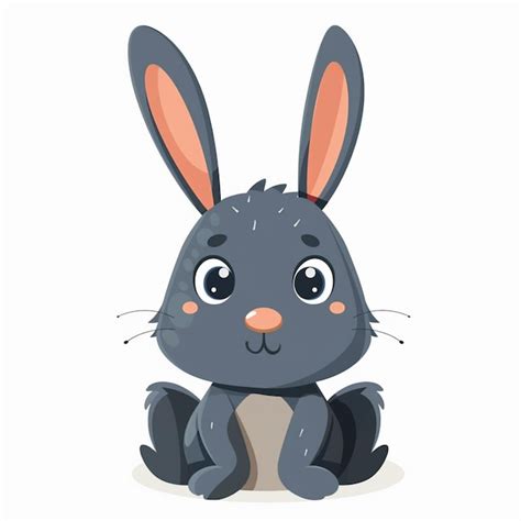 A cartoon rabbit with long ears and a black nose | Premium AI-generated ...