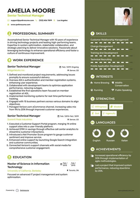 10+ Senior Technical Manager Resume Samples & Templates for 2025