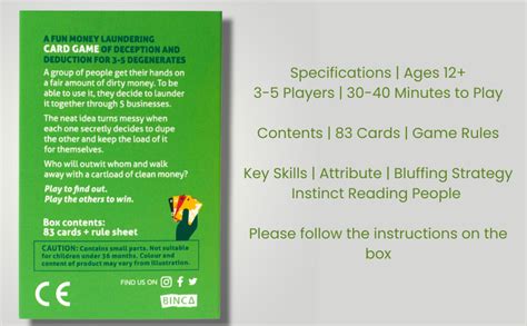 Binca Card Game - White Washers, Bluffing & Strategy Game for All Ages ...