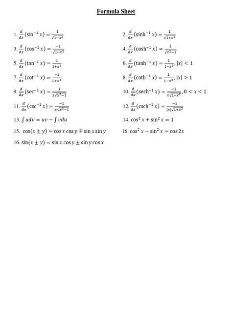 Image result for Middle School Math Formula Sheet