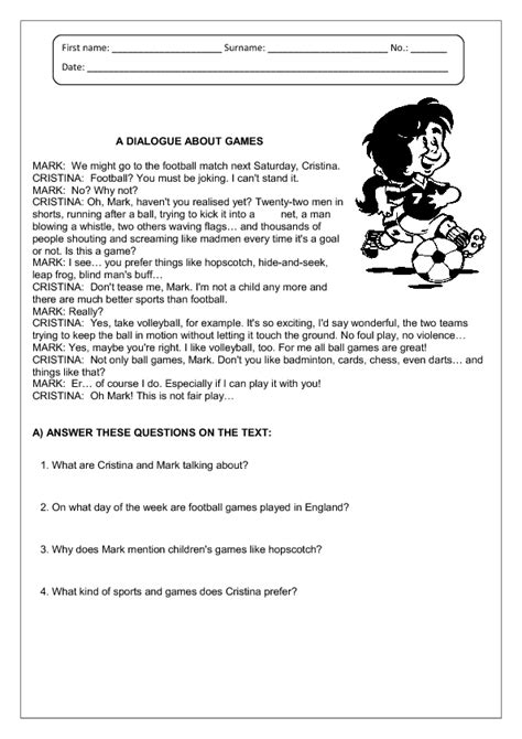 Sports Worksheet Reading 的图像结果