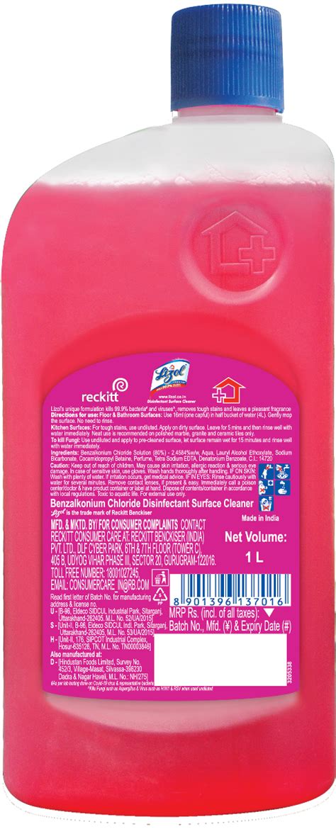 Lizol Floral Disinfectant Surface Cleaner, 1 Litre Price, Uses, Side ...