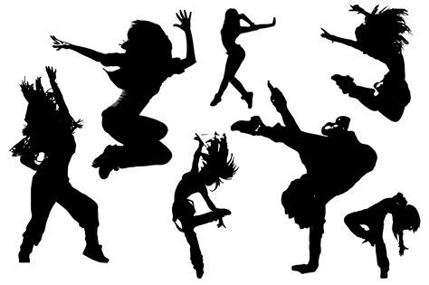 Dancing Girl Silhouette Girl In Dance Color Silhouette PNG Images