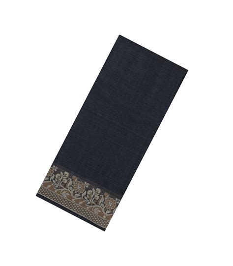 Black Woven Tussar Silk Saree With Thread work Border-TU3165 – RmKV ...