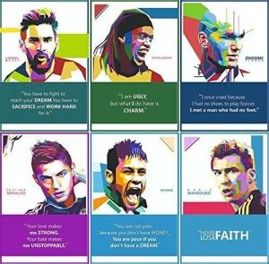 Football Players Inspirational Motivational Self Adhesive Wall Posters ...