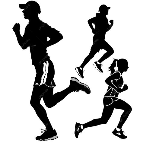 Vector Silhouette Of Runners, Silhouette, Runner, Running PNG Transparent Image and Clipart for ...