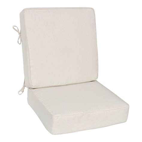 2-piece tristan heather white premium outdoor deep seat cushion | At Home