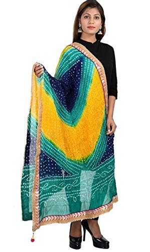 Buy NS Creation Art Silk BANDHEJ Multi Coloured Dupatta With Zari ...