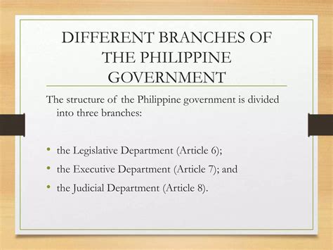 Branches of the Philippine Government | PPTX