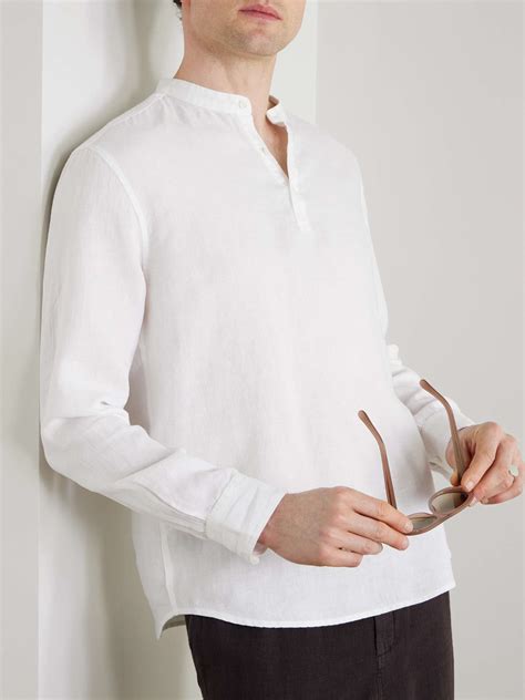MR P. Grandad-Collar Linen Shirt for Men | MR PORTER