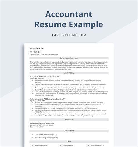Accountant Resume Examples That Work - Career Reload