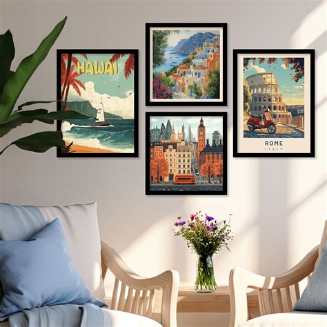 City View Art Print with Frame for Living Room Bedroom Office Wall Dec ...